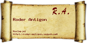 Roder Antigon névjegykártya